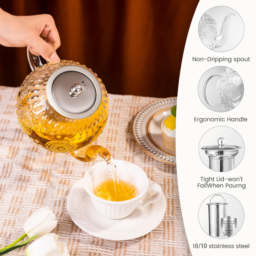 Amzcku removable infuser enables blooming tea and loose leaf infusions