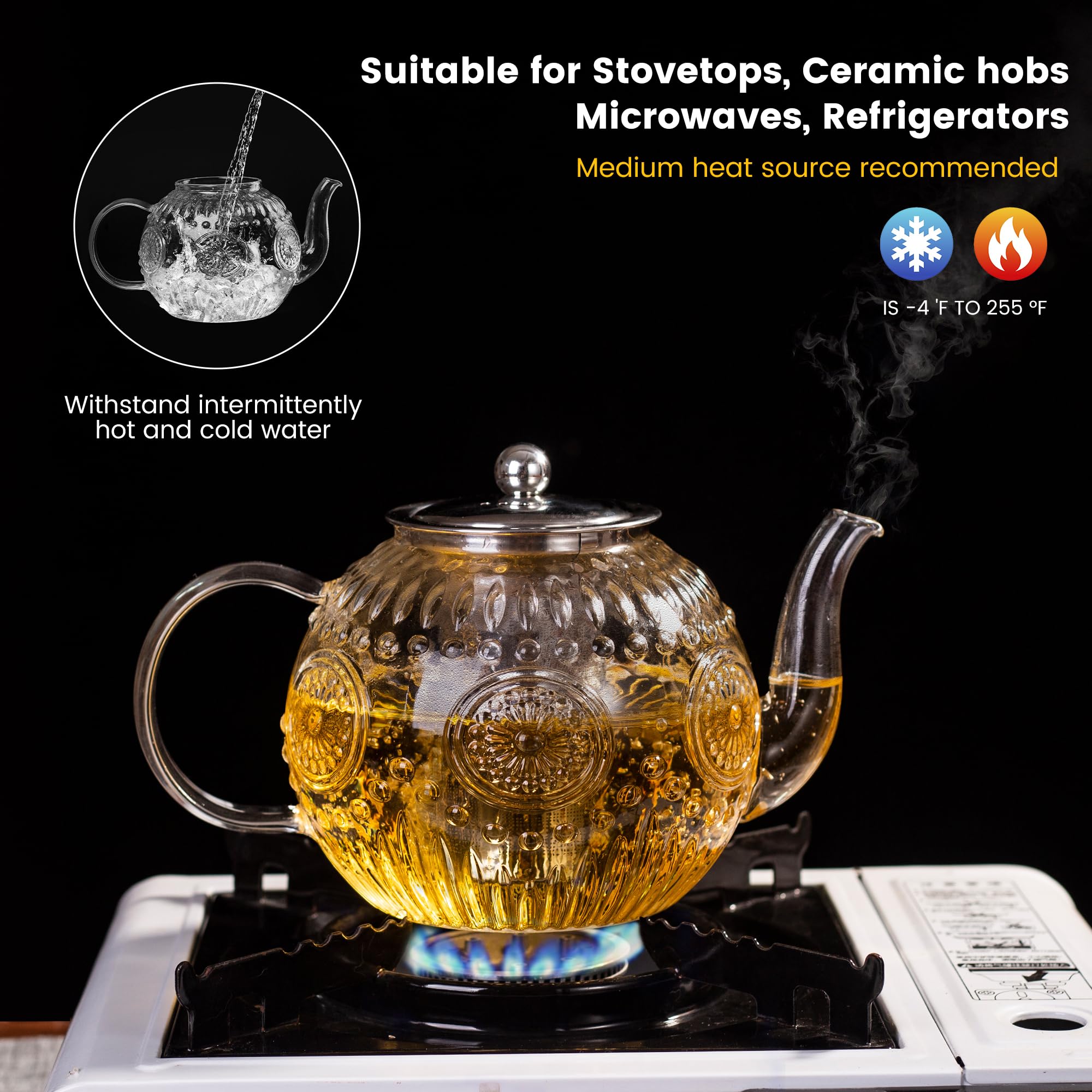 Amzcku sunflower relief pattern adds vintage charm to pour