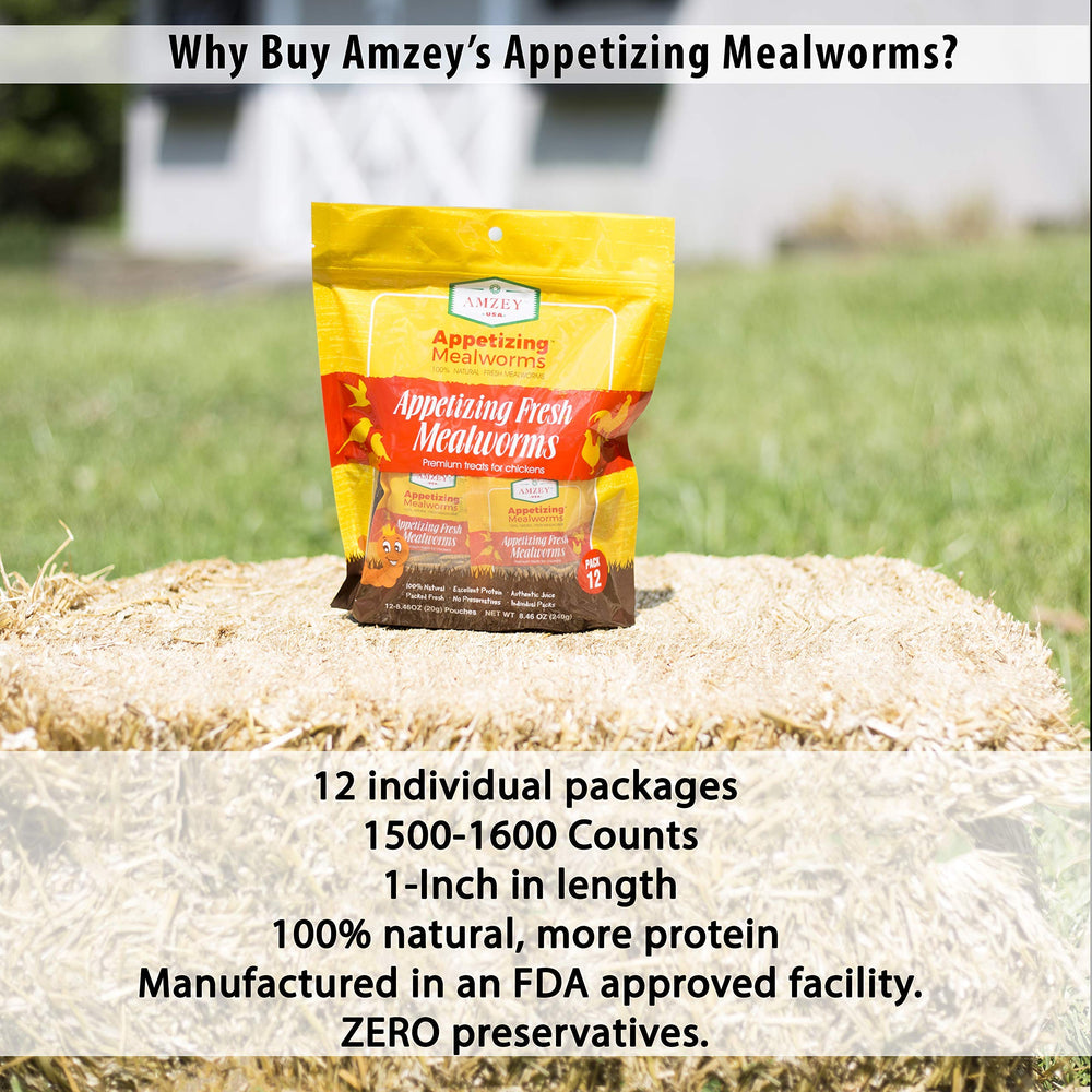 A resealable zip bag keeps Amzey Mealworms fresh between feedings.