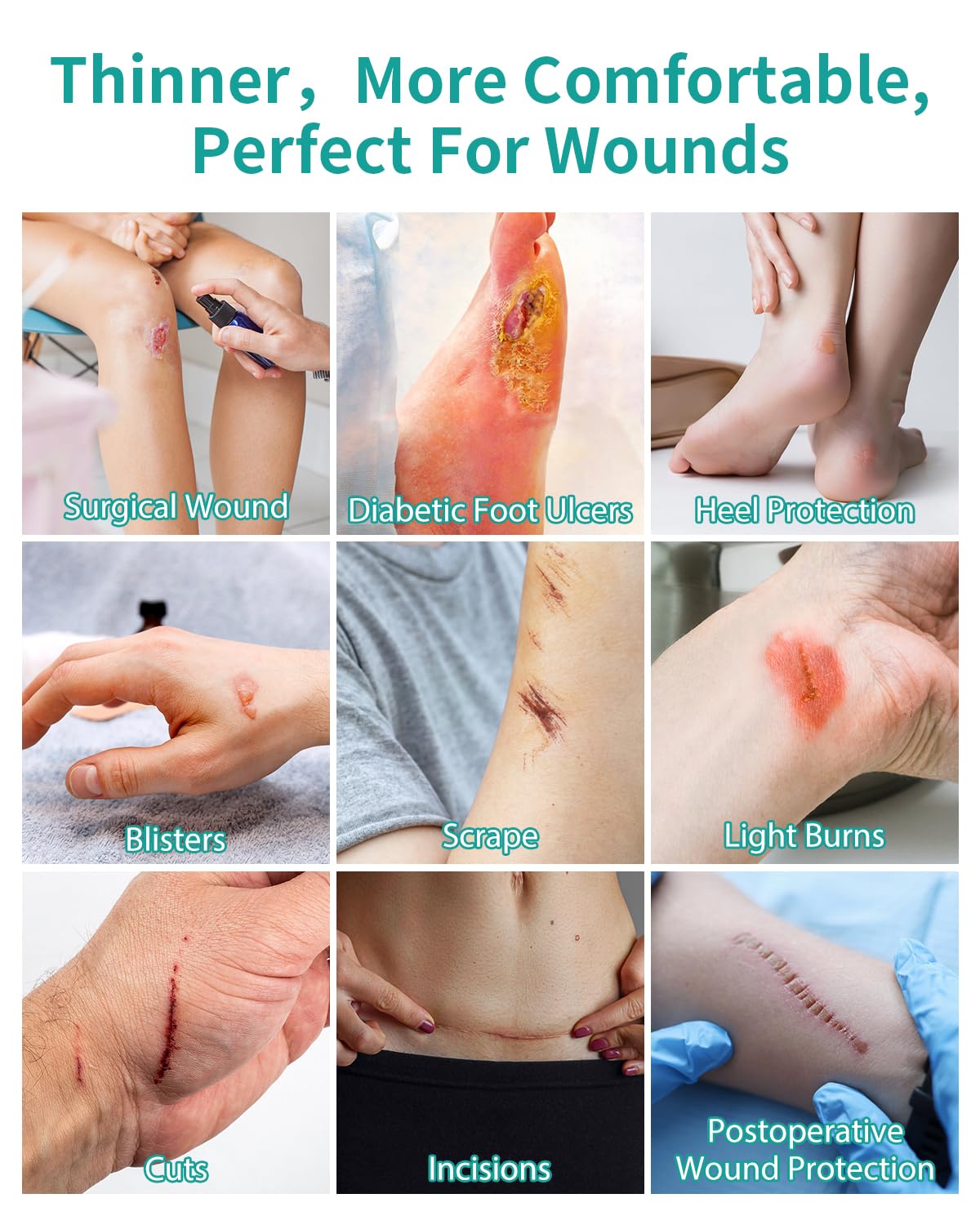 Amzfusfred hydrocolloid roll waterproof for shower and active use.