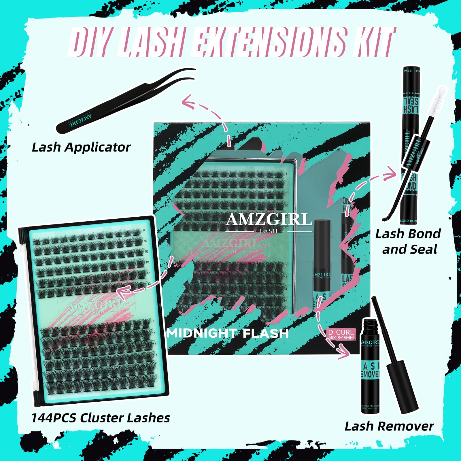 AMZGIRL LASH Bond and Seal provides waterproof, long-lasting hold.