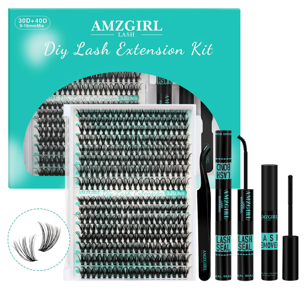 AMZGIRL LASH clusters kit with mixed lengths for customizable lash looks