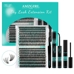 AMZGIRL LASH clusters kit with mixed lengths for customizable lash looks