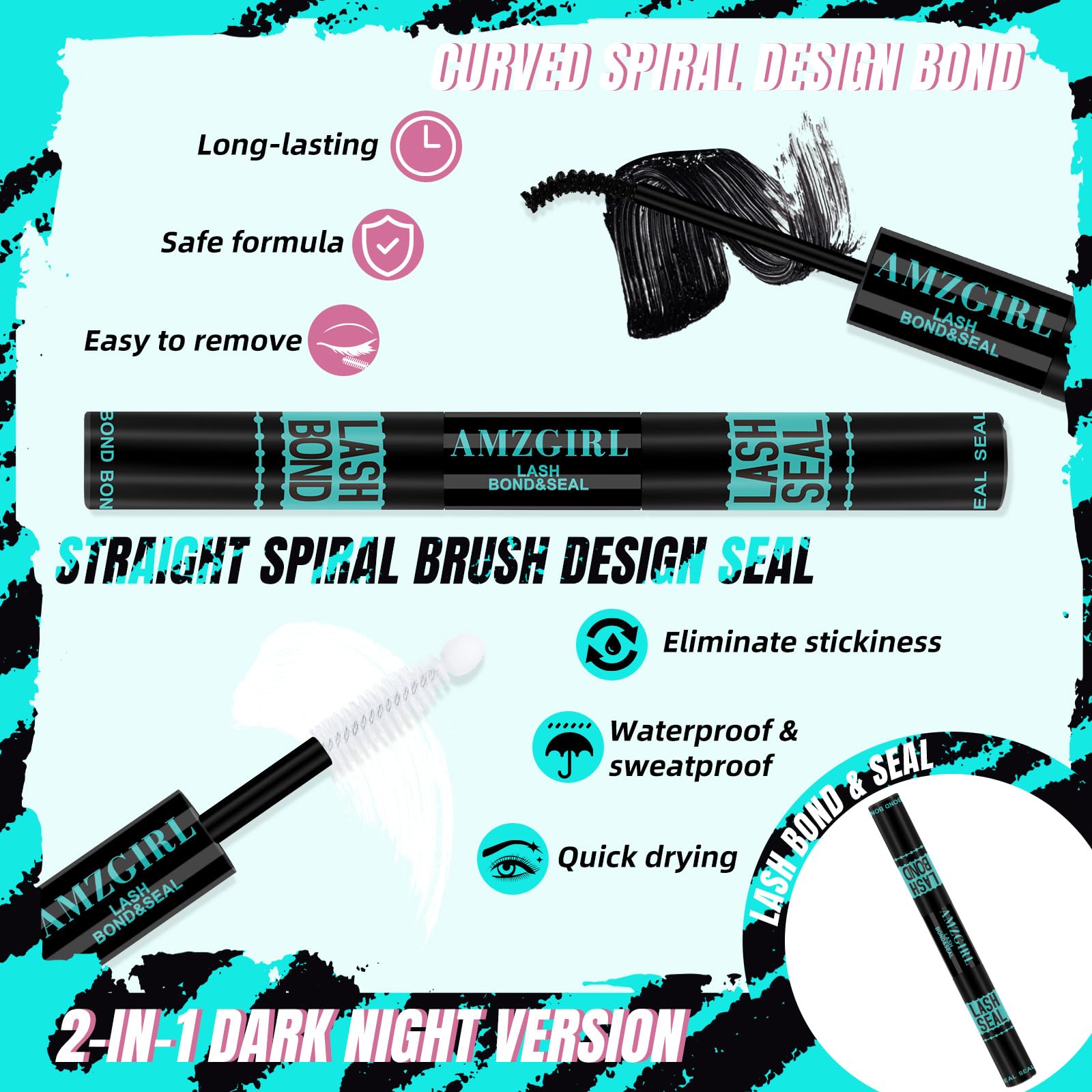 AMZGIRL LASH Tweezers curved design for precise placement.