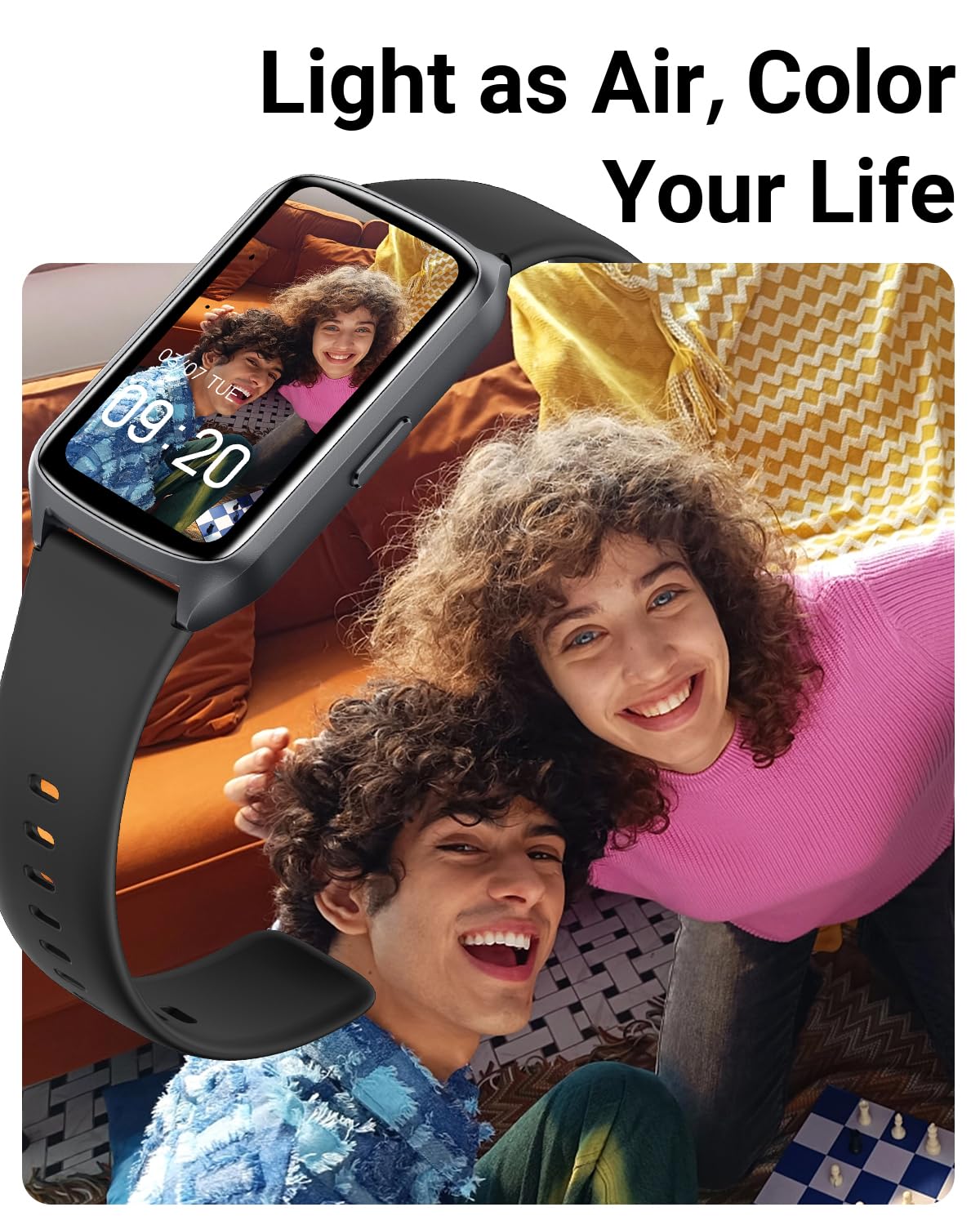 Amzhero Health Tracker battery life lasts up to 15 days on typical use