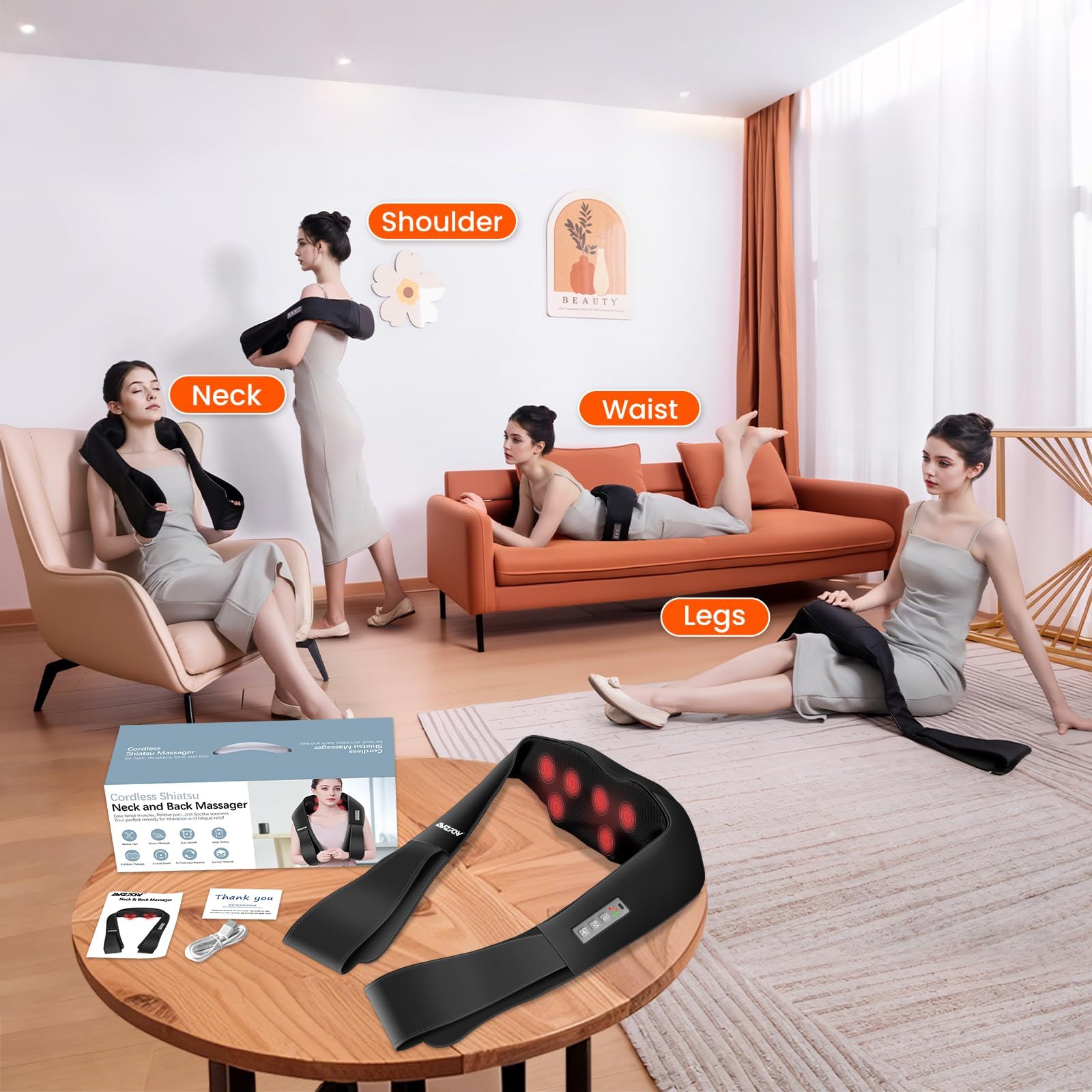 AMZPONY heat function delivering soothing warmth during sessions