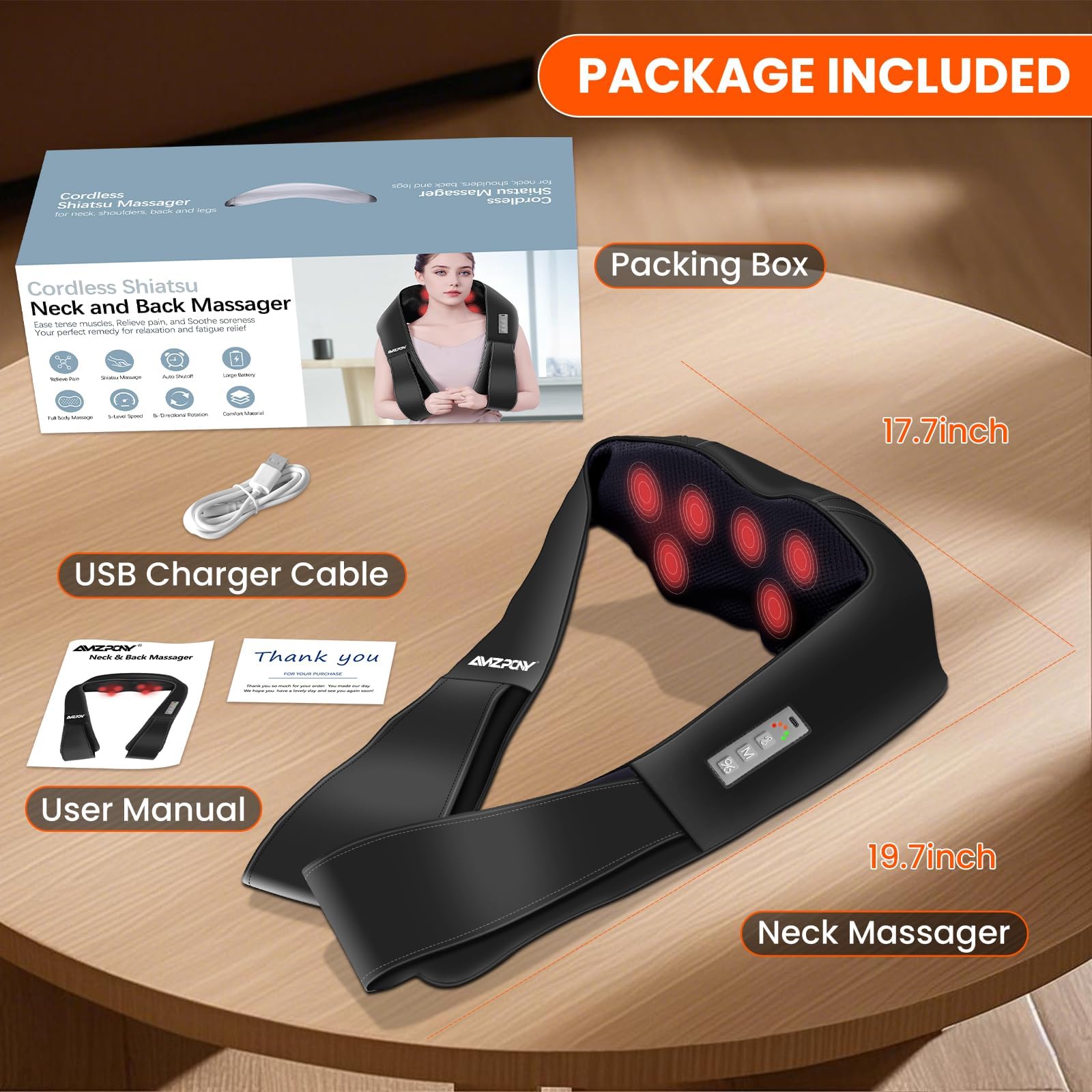 AMZPONY portable massager for neck back and legs