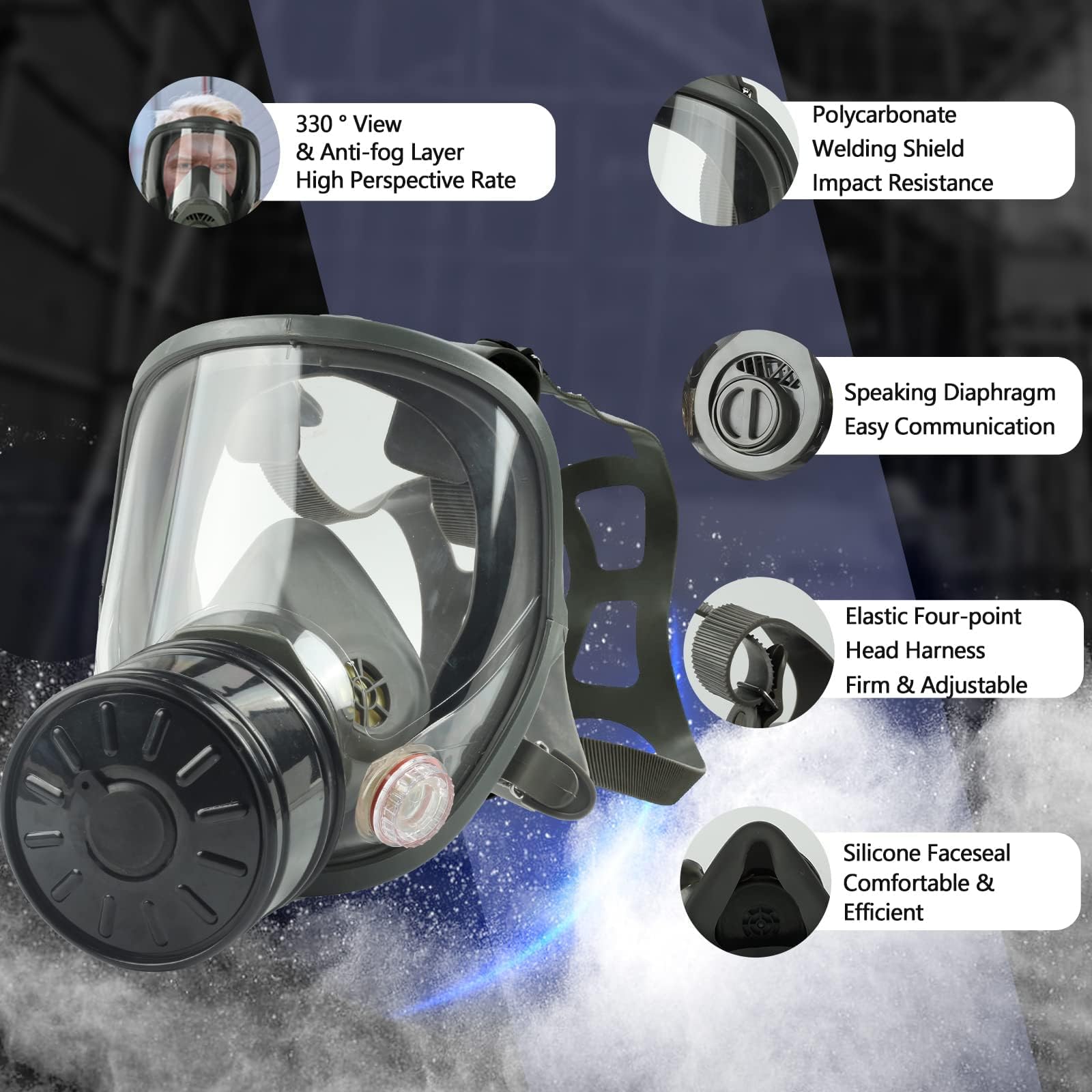 AMZYXUAN 40mm activated carbon filter for chemical and dust filtration.
