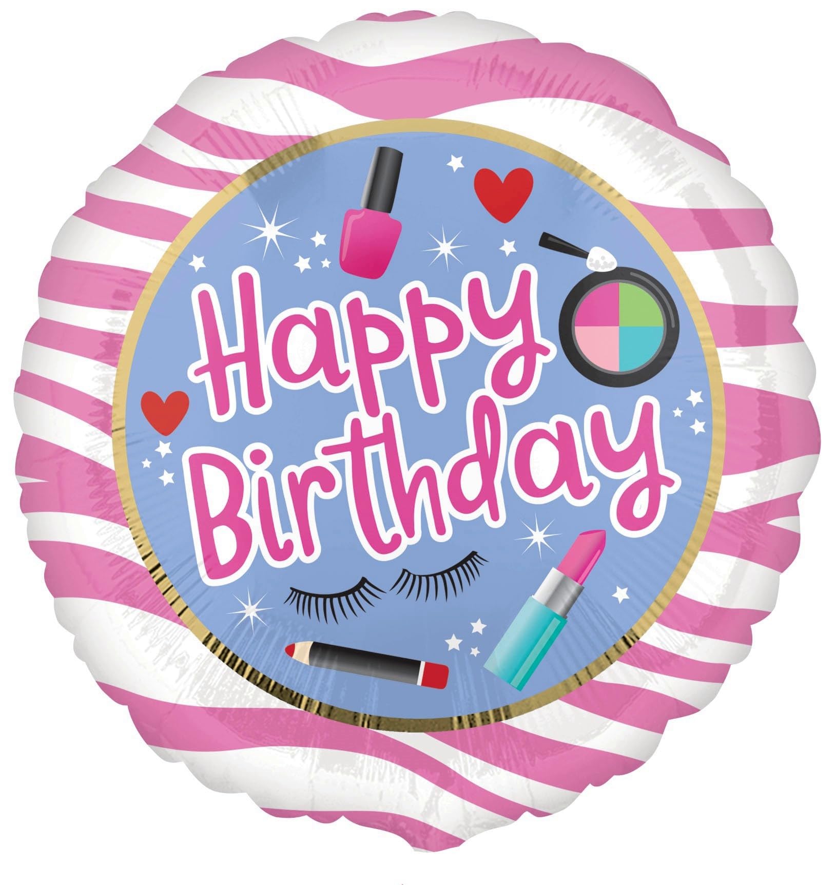 Anagram California Dreaming 18in Glamour Happy Birthday foil balloon anchors the theme with shine