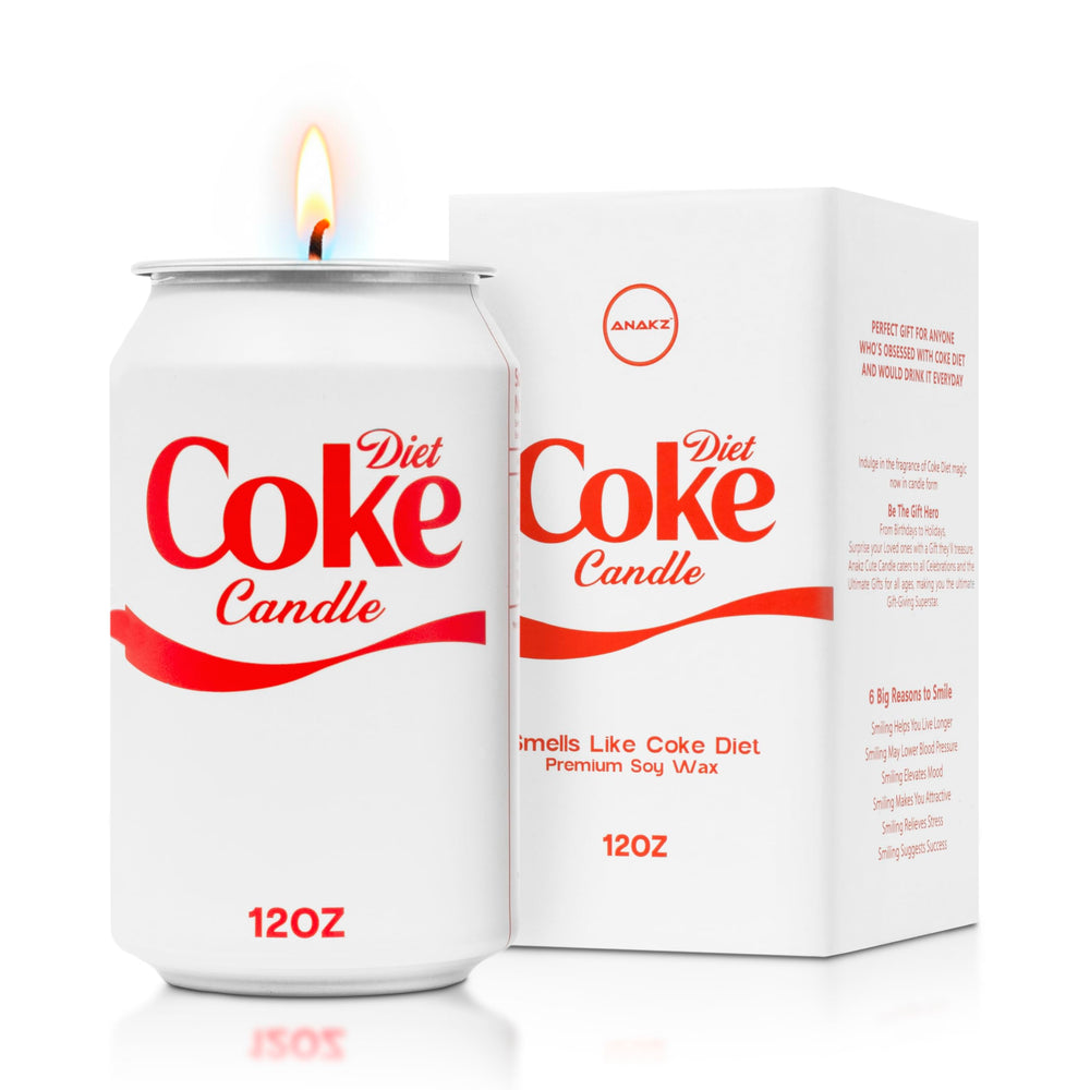 Anakz Diet Candle soda scent creates nostalgic, fizzy ambiance.