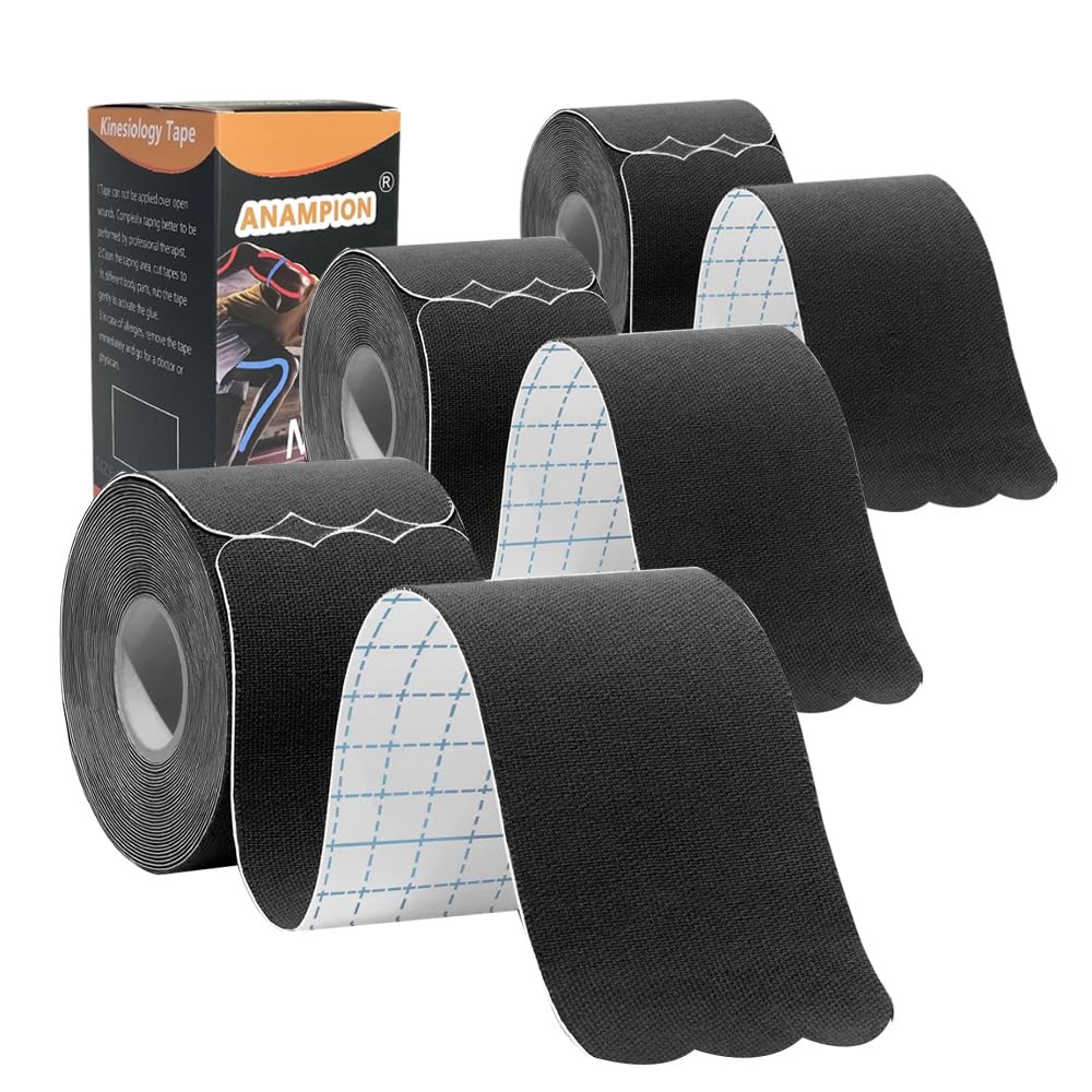 ANAMPION kinesiology tape pro 3 rolls 60 precut strips support ankle during running