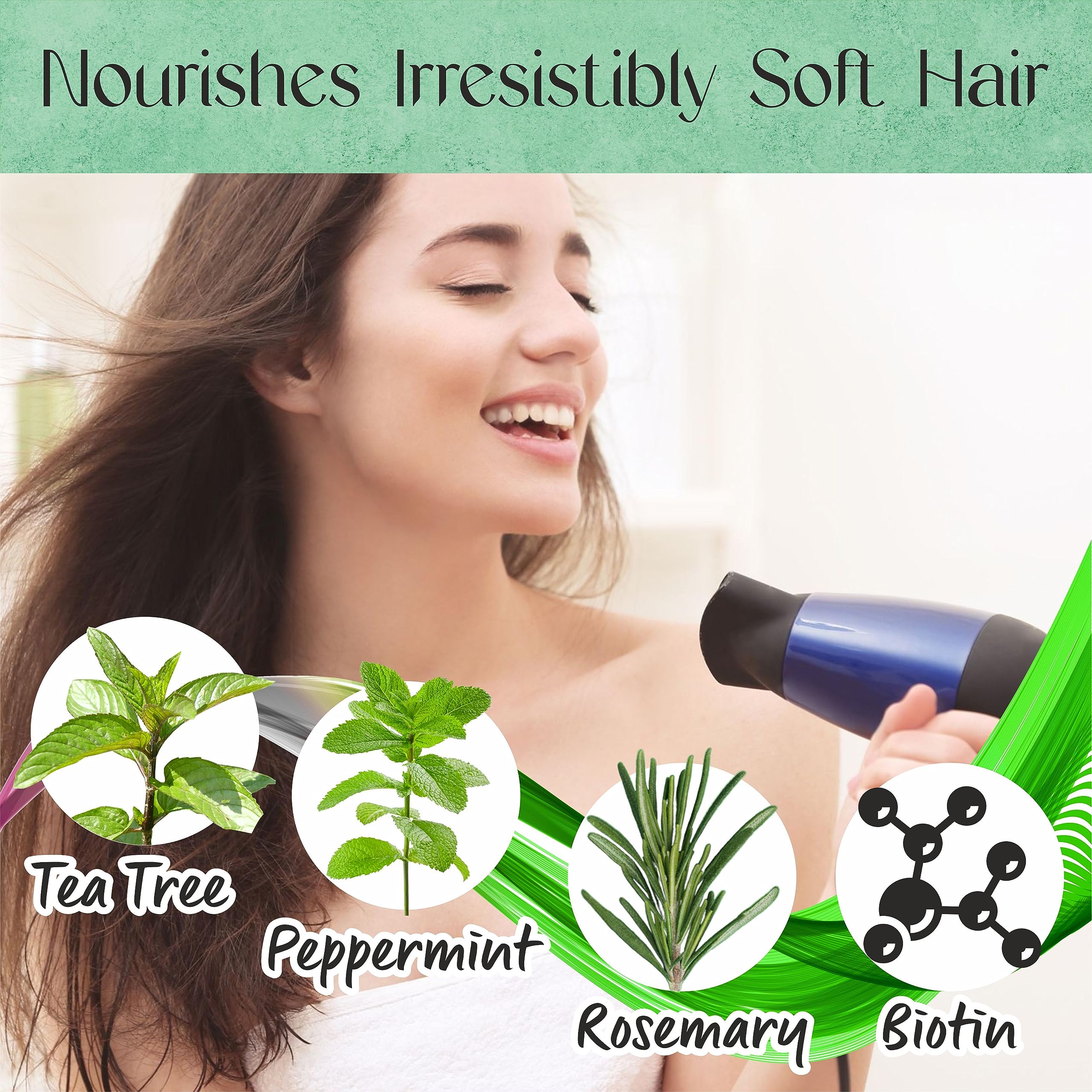 AnatoliaDaphne Tea Tree Shampoo bottle pour demonstrates easy application