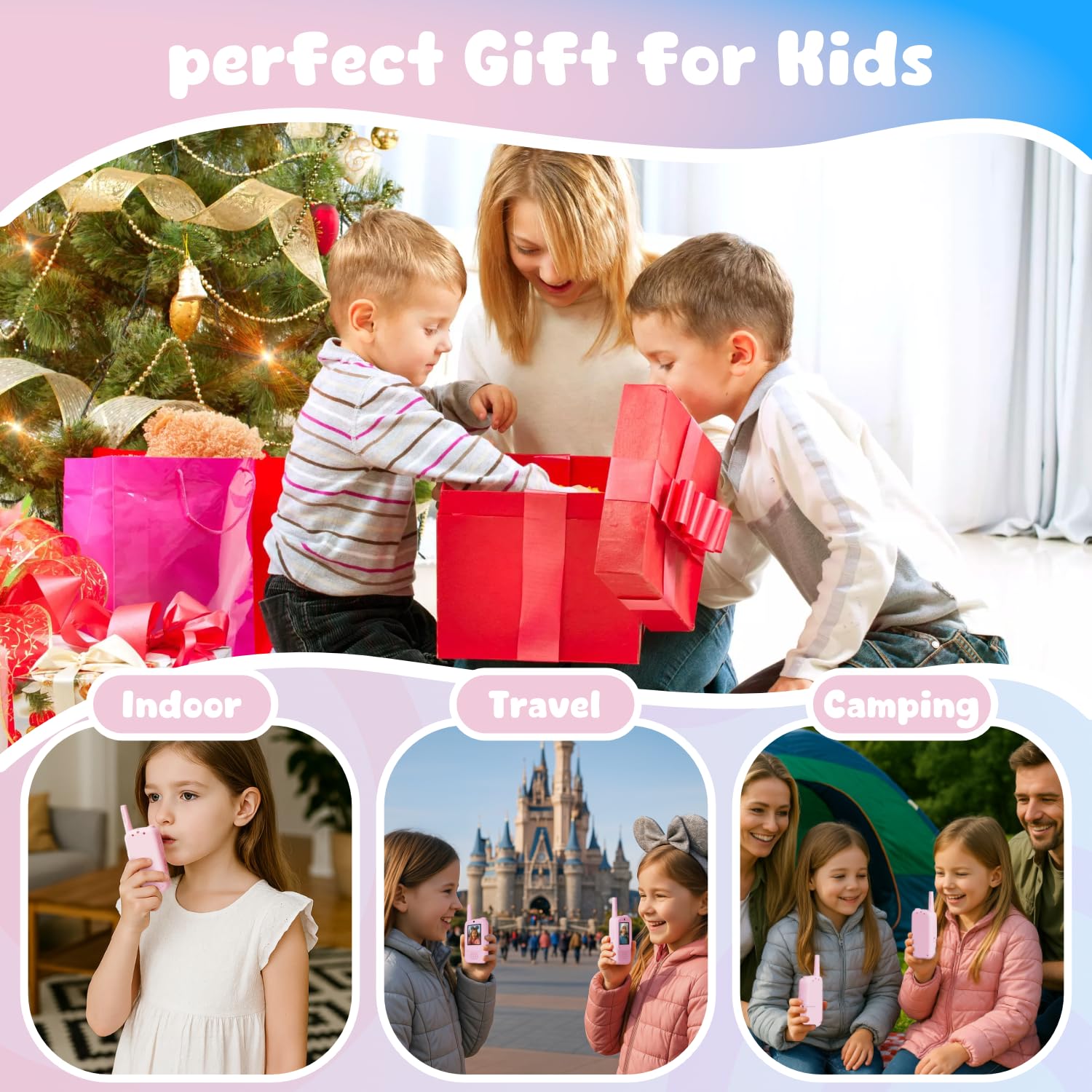 Pink ANBURI kids walkie-talkies make a charming gift