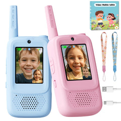 ANBURI video walkie talkie blue pair with screen for real-time video play