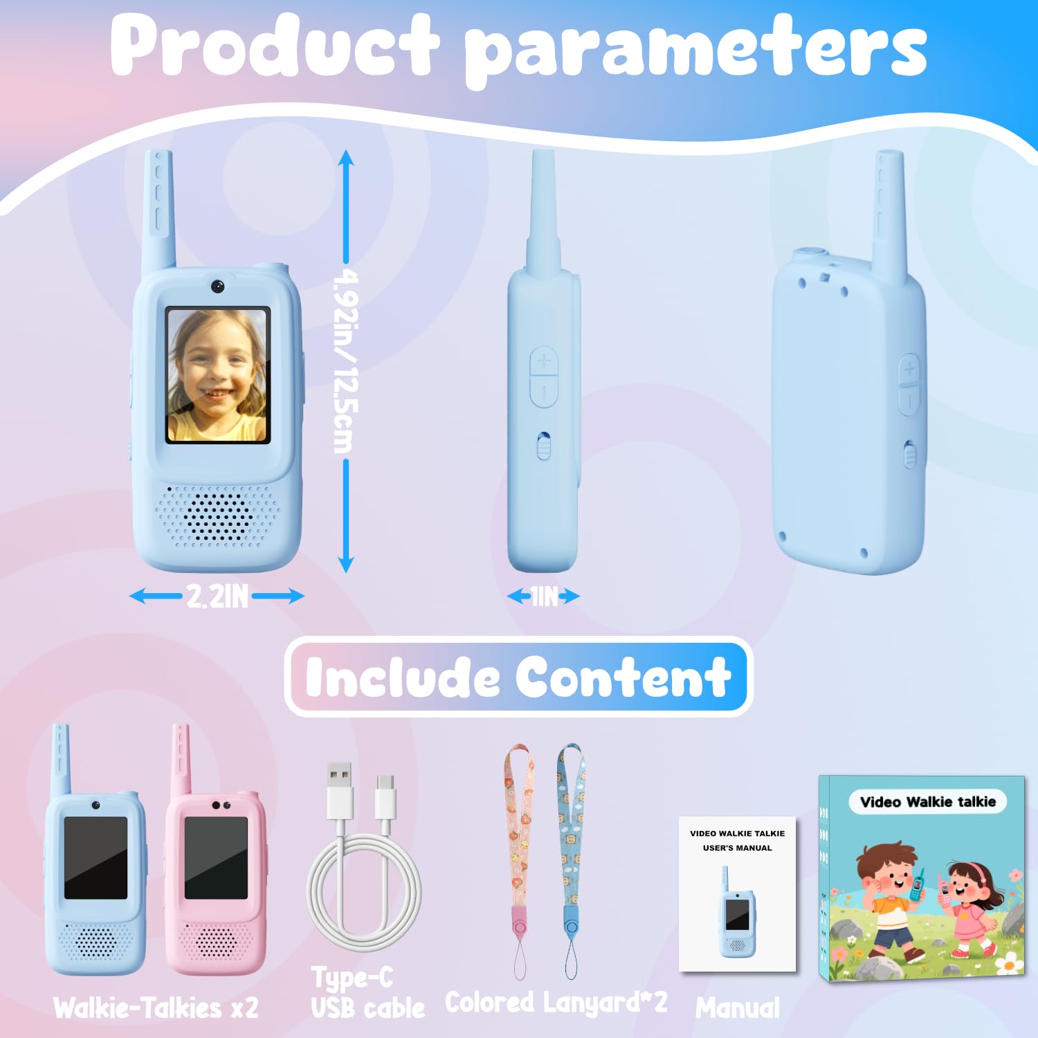 Gift-ready ANBURI walkie talkie set in colorful box