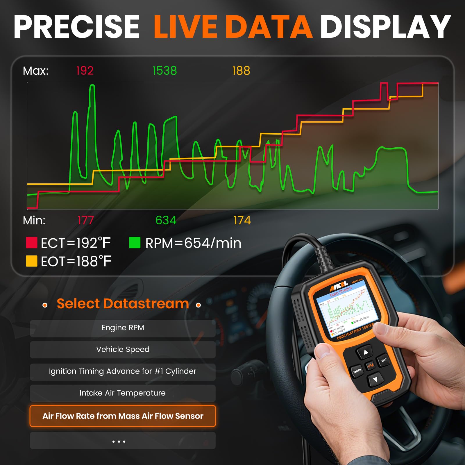 ANCEL AD410 PRO plug-and-play setup requires no extra apps