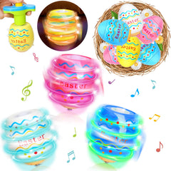 Ancesfun Easter egg spinning top lights up for a dazzling glow.