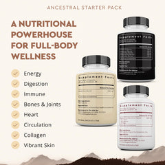 Ancestral Supplements Beef Organs Stack bottle closeup reveals a 180-capsule daily supply.