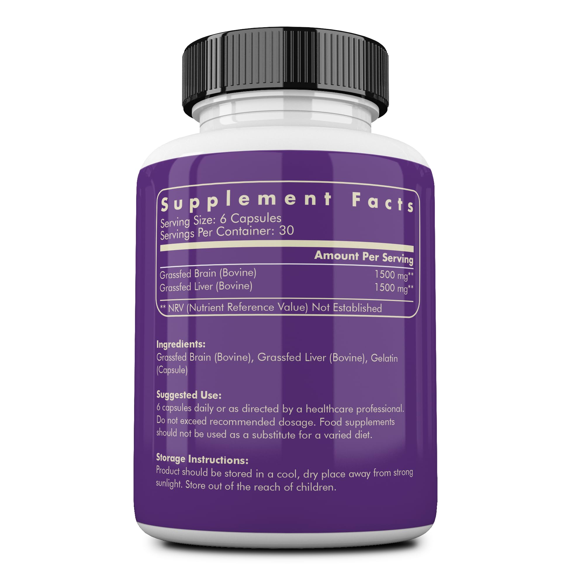 Ancestral Supplements brain-liver capsules closeup highlighting brain and mood support.