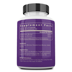 Ancestral Supplements brain-liver capsules closeup highlighting brain and mood support.
