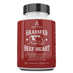 Ancestral Supplements beef heart bottle pour shows easy daily dosage for energy support