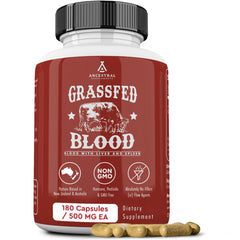 Ancestral Supplements grass fed blood-liver-spleen capsules provide nutrient-dense support for daily vitality