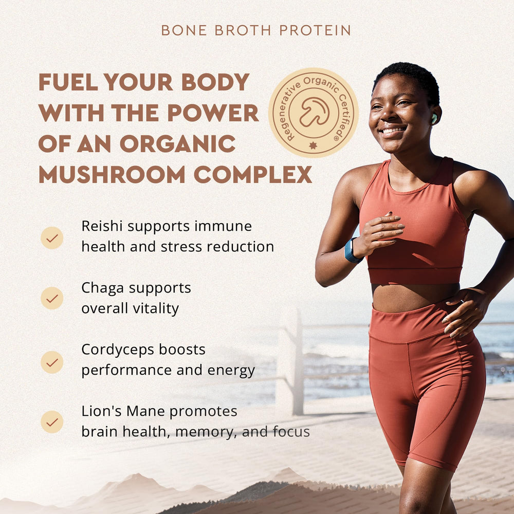 Ancestral Supplements organic mushrooms powder tin for earthy flavor and nutrients