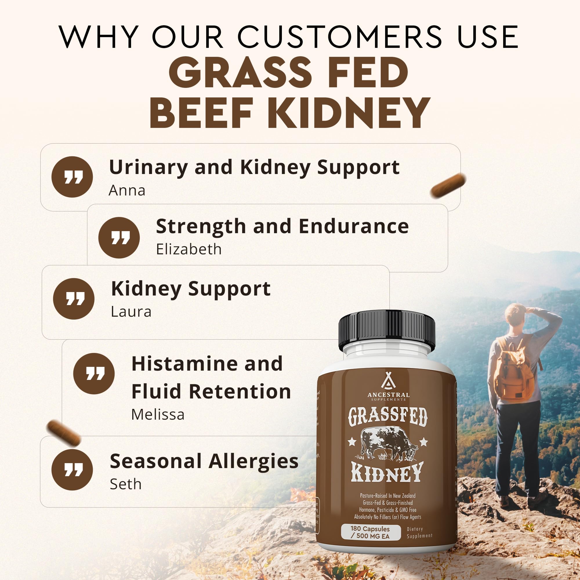 Ancestral Supplements purity seal signaling third-party verification and trust.