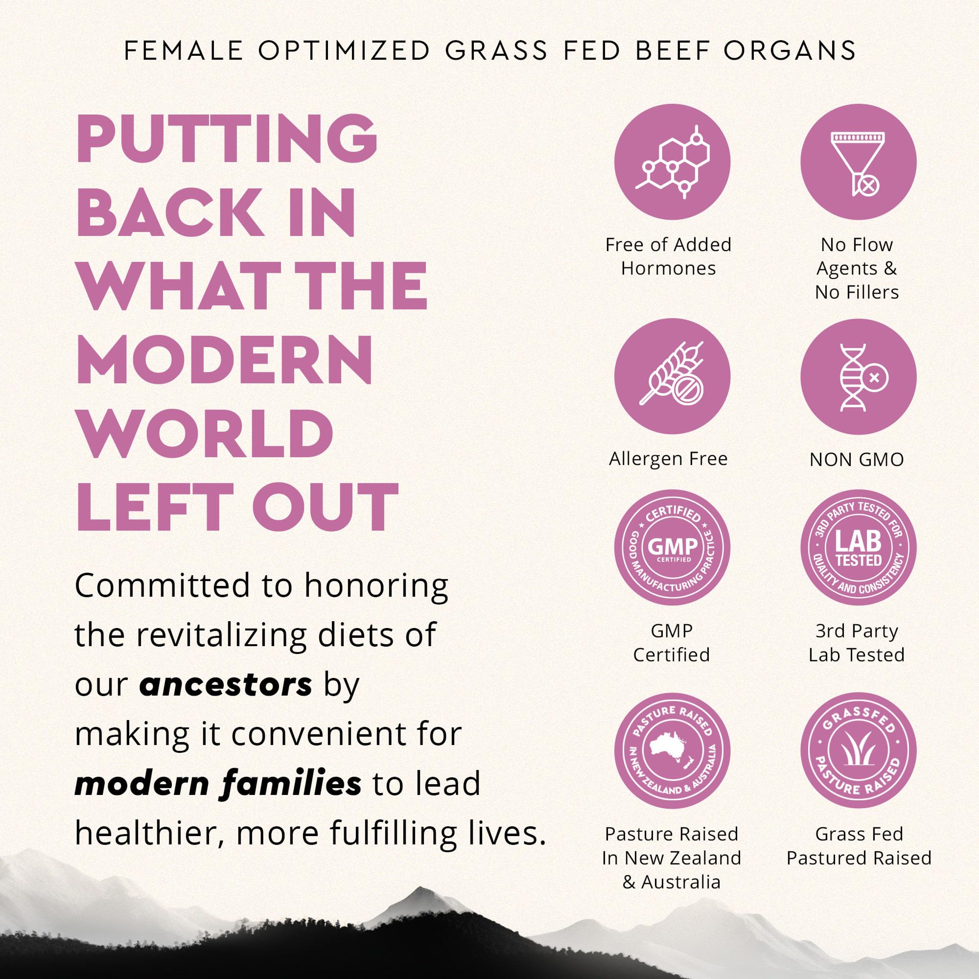 Ancestral Supplements collagen capsules shown to support skin and nails.