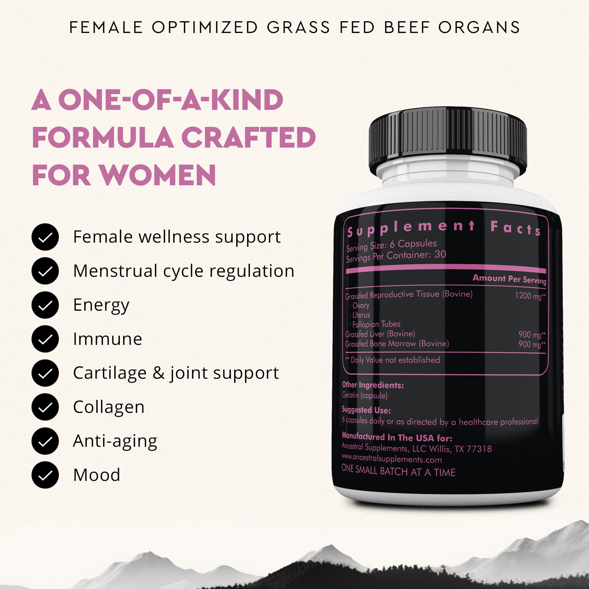 Ancestral Supplements heart capsules highlighting heart health support.