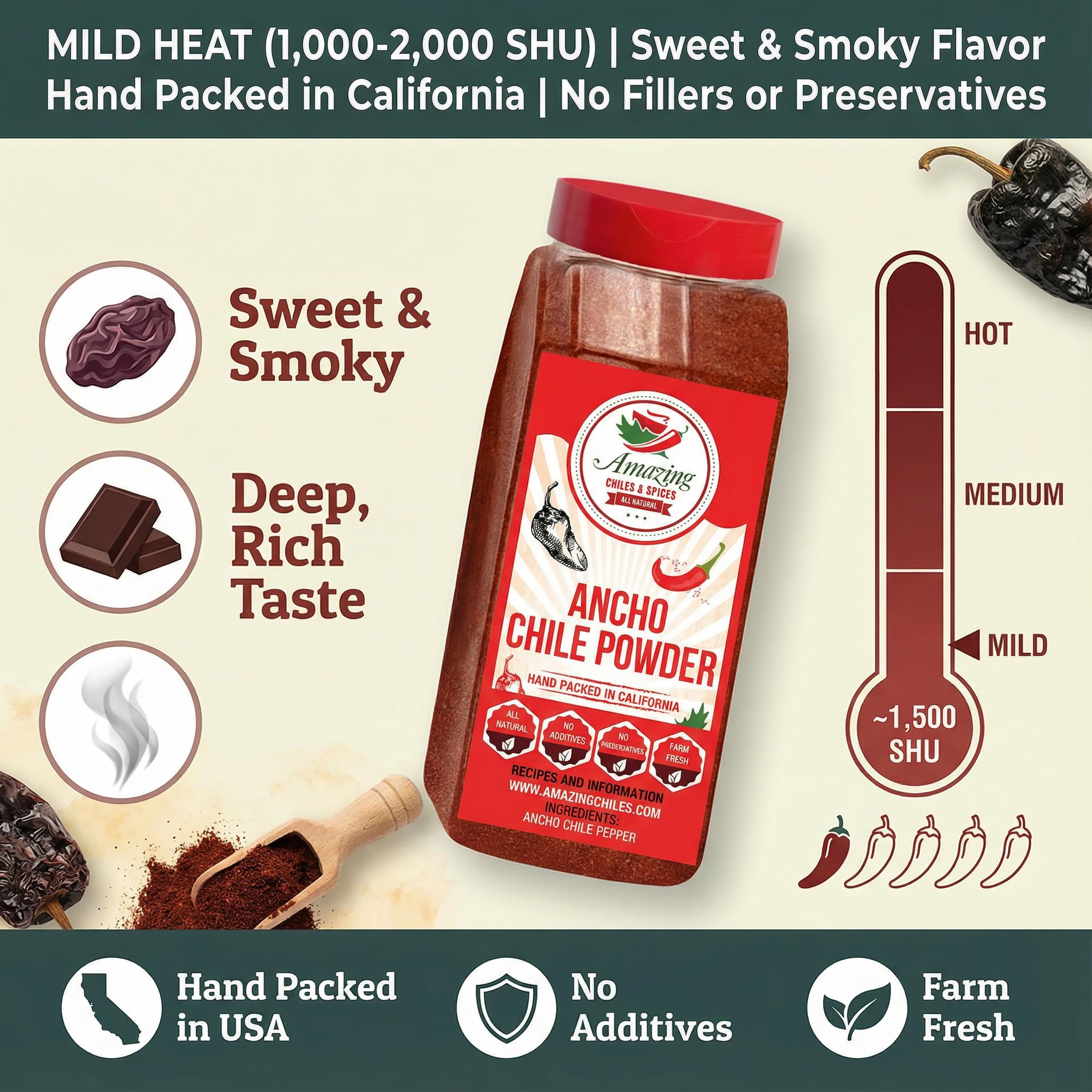 Amazing Chiles & Spices ancho powder simmers in a pot, elevating sauces with depth.