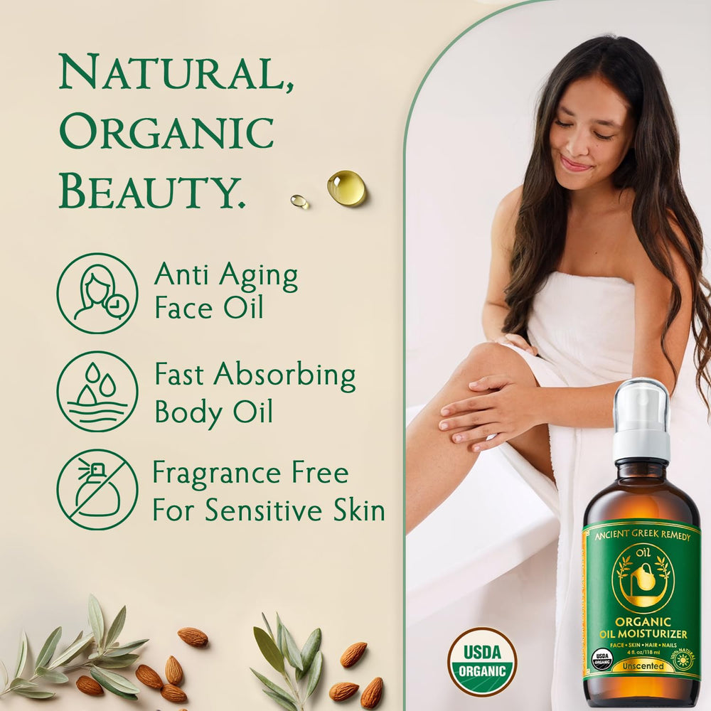 Ancient Greek Remedy Cold-pressed jojoba oil for quick absorption.