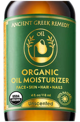 Ancient Greek Remedy Face Oil blends jojoba, rosehip, and almond for deep hydration.