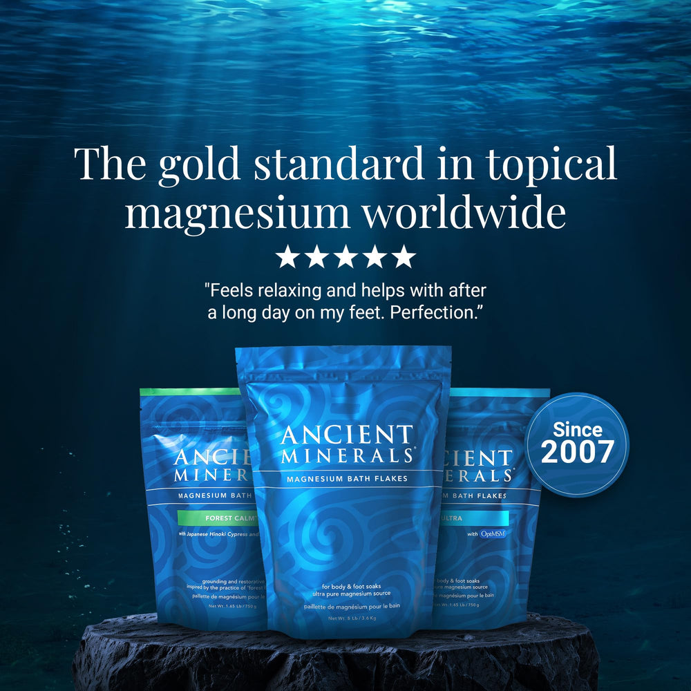 Ancient Minerals family-friendly use supports baths or foot soaks for all ages