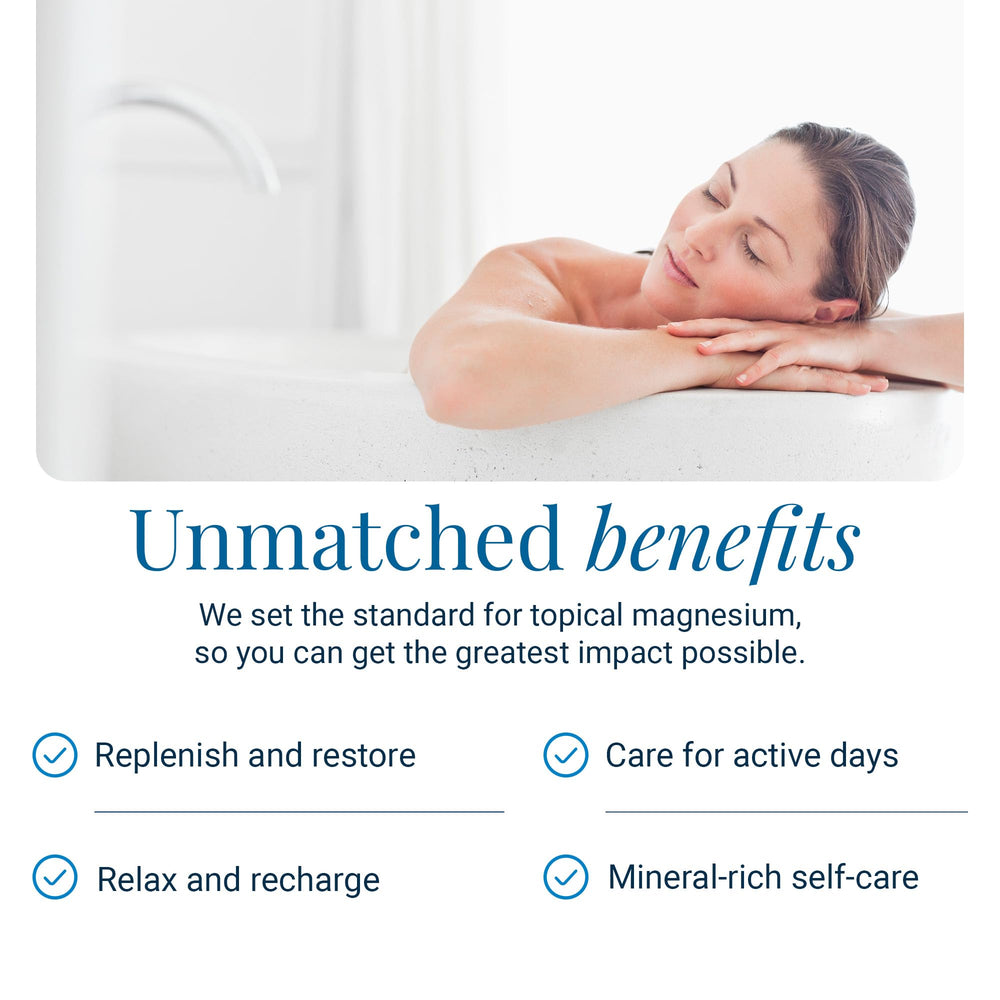 Ancient Minerals quick-dissolve bath flakes for fast, even magnesium absorption during baths
