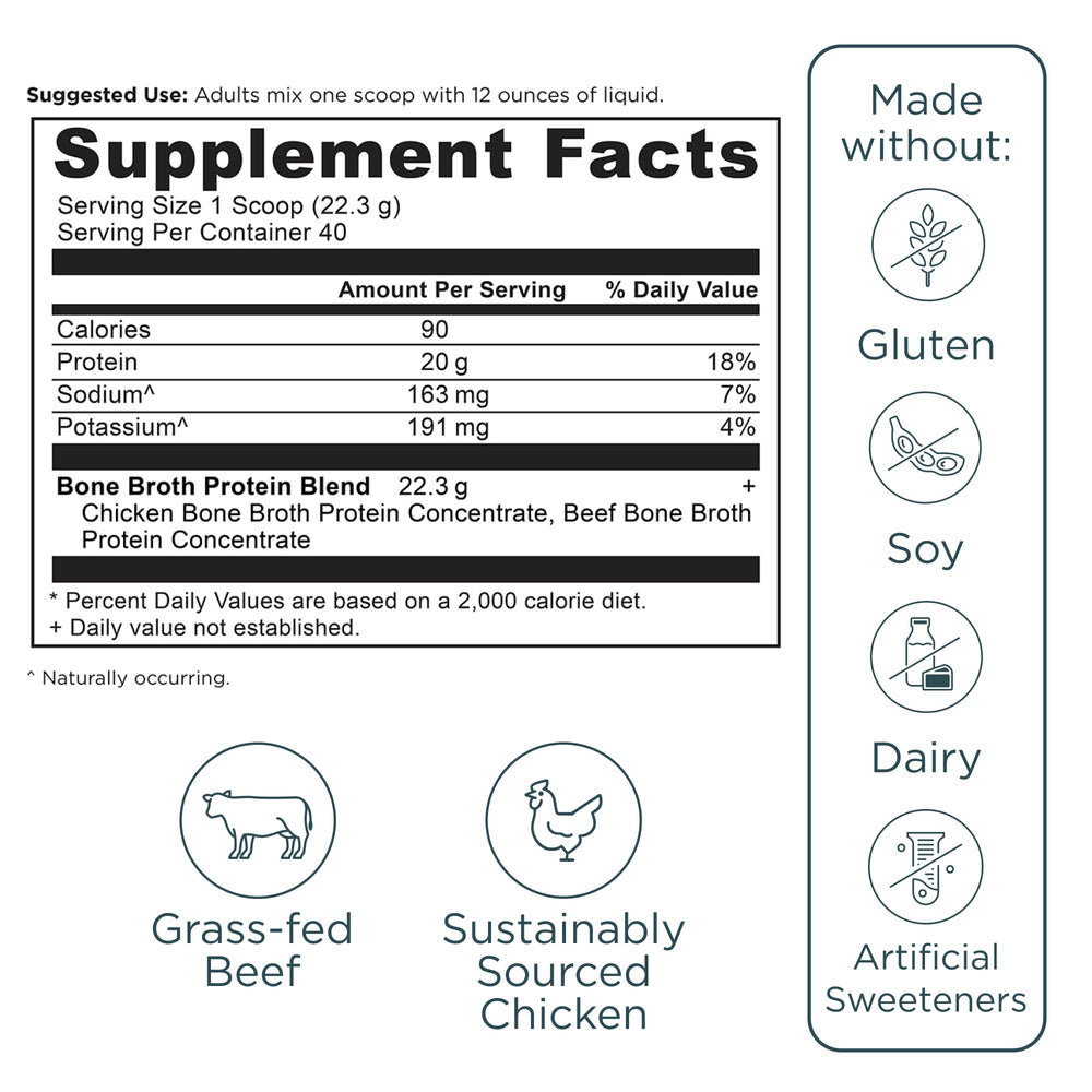 Ancient Nutrition 40-serving packaging; convenient bulk option for busy lifestyles.