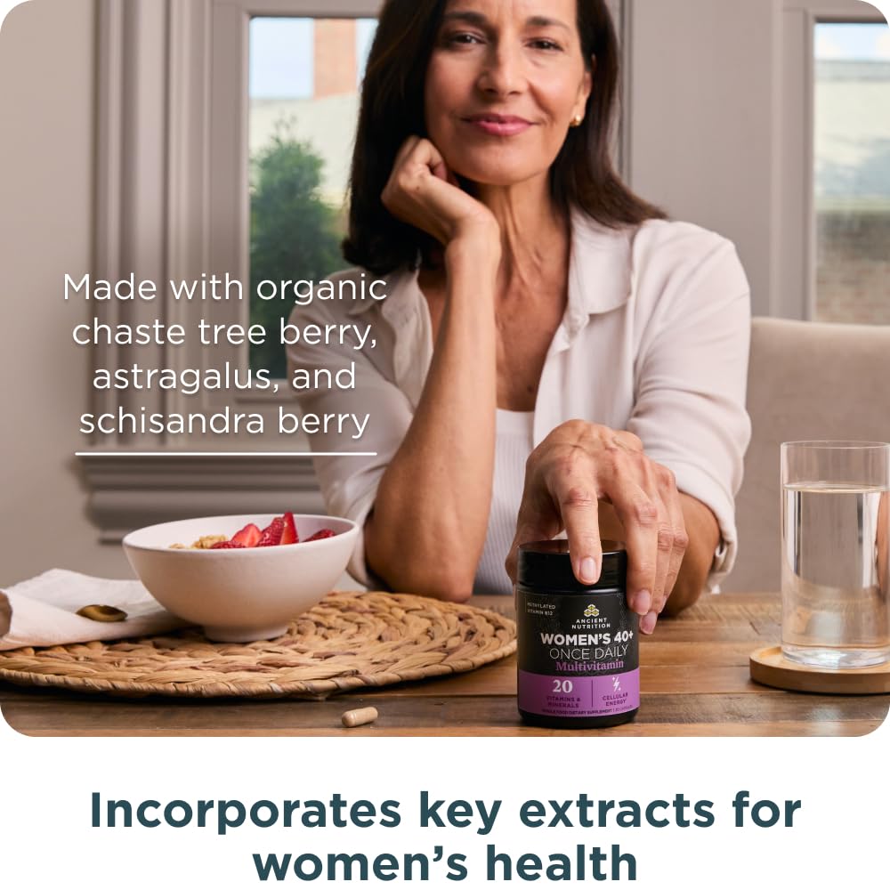 Ancient Nutrition bone broth collagen image emphasizes bone and connective tissue nutrients.
