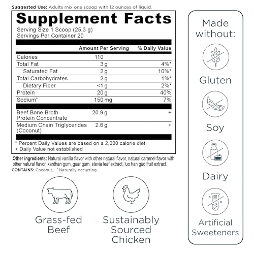 Ancient Nutrition Bone Broth Protein box shows paleo and keto compatibility.