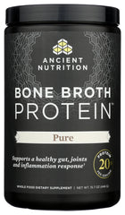 Ancient Nutrition bone broth protein chocolate powder scoop enriched shakes