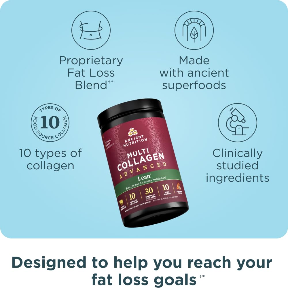 Ancient Nutrition Cinnamon Flavored Collagen Powder Scoop — easy addition to shakes and coffee