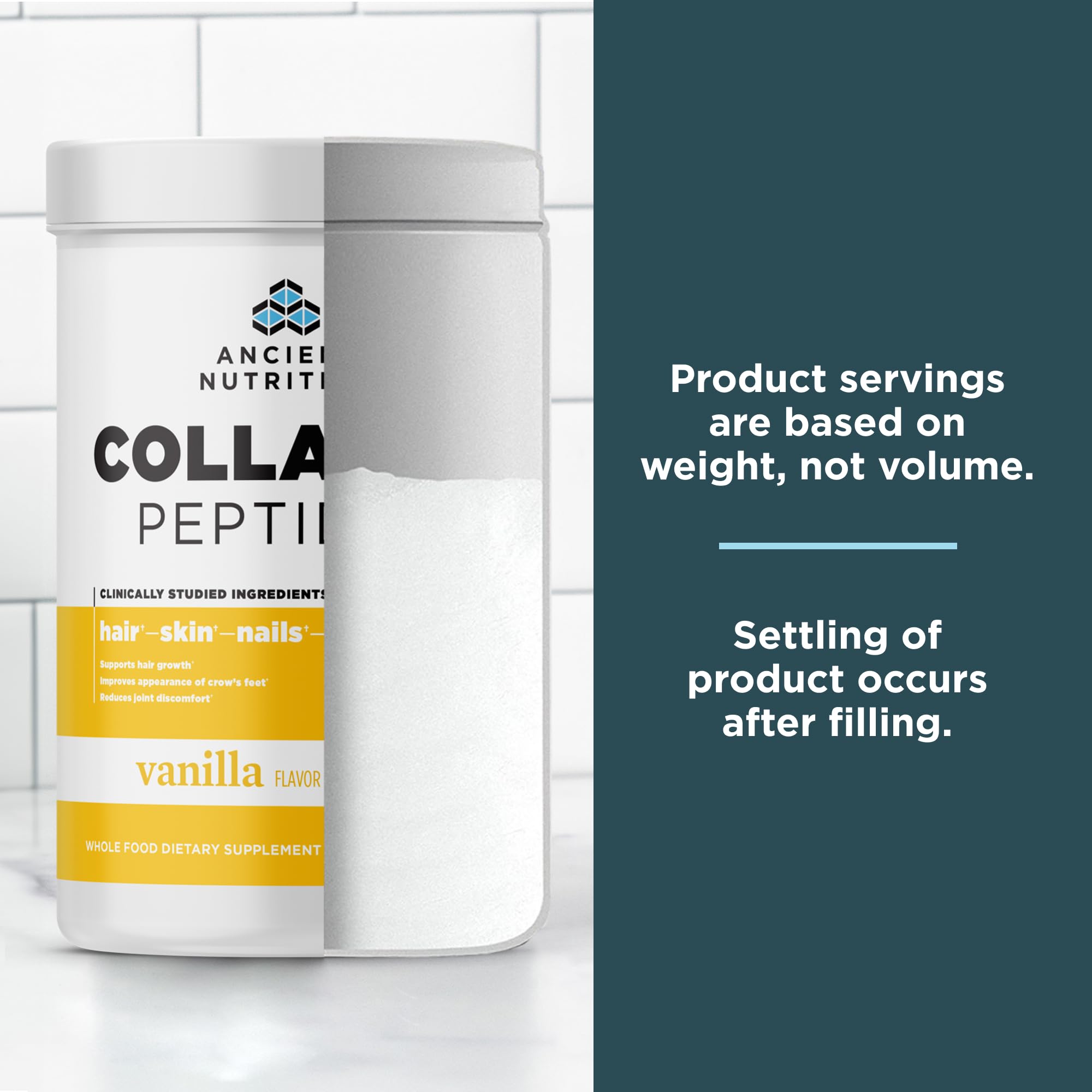 Ancient Nutrition Collagen Peptides Vanilla in smoothie for convenient nutrition