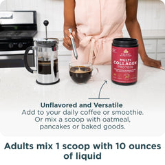 Ancient Nutrition collagen powder in coffee for a seamless morning boost.