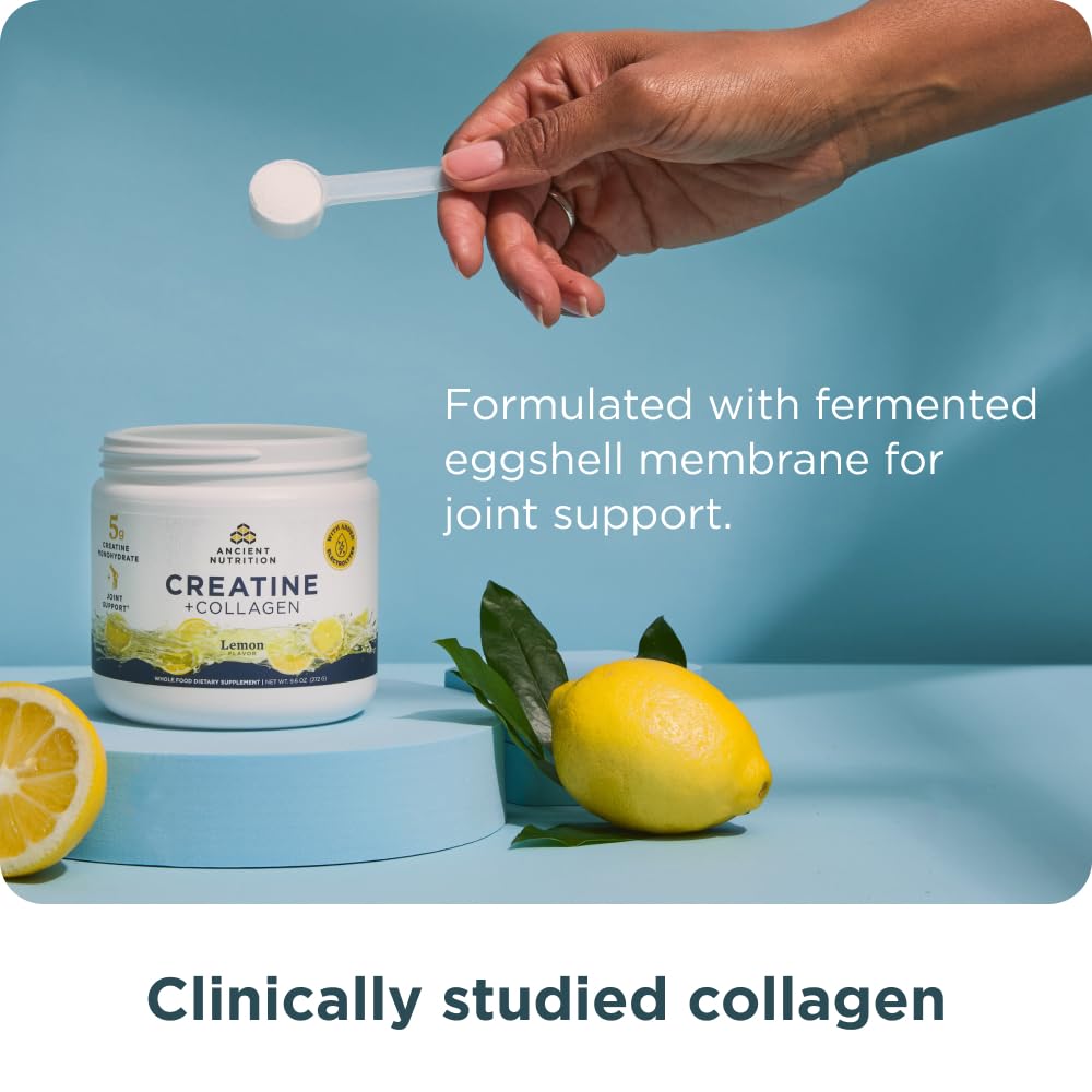Ancient Nutrition Electrolytes Lemon packaging highlighting real-food electrolytes for balanced hydration.