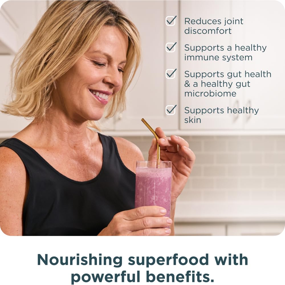 Ancient Nutrition grass-fed bone broth protein packaging highlights quality sourcing.