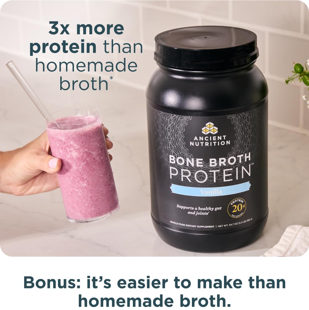 Ancient Nutrition keto paleo friendly bone broth powder supports diverse diets.