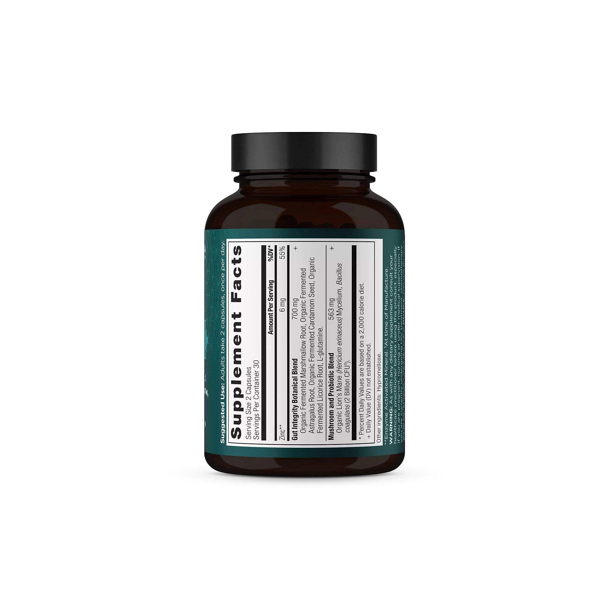 Ancient Nutrition Leaky Gut Capsules box shows nut-free recipe for sensitive diets.
