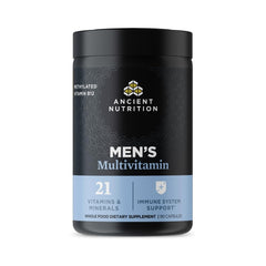 Ancient Nutrition multivitamin for men bottle front view supports daily energy and immune health