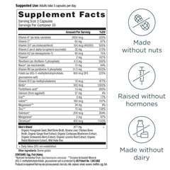 Ancient Nutrition multivitamin for men capsules closeup highlights methylated vitamins for absorption
