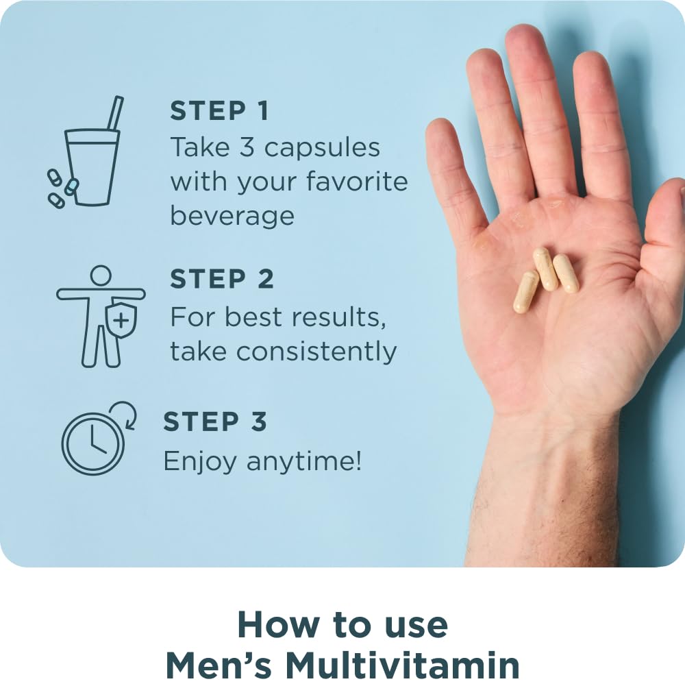 Ancient Nutrition multivitamin for men daily-use scene conveys convenience and consistent support