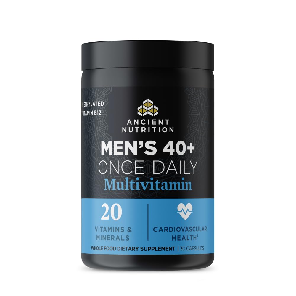 Ancient Nutrition Multivitamin Men 40 front bottle showing daily wellness potential
